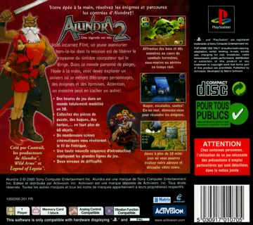 Alundra 2 - Une Legende Est Nee (FR) box cover back